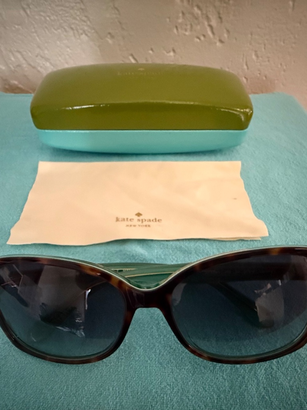Kate Spade Ayleen/S Sunglasses Green Tortoise 56-17-135 w/ Case